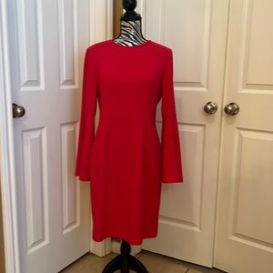 Antonio Melani Women Long Sleeve w/ slits Red Dress Hoildays  size : 8